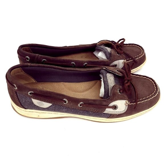 Sperry Women's 10M Angelfish Loafer Lace-Up Nautical Textured Boat Shoes - Picture 6 of 14